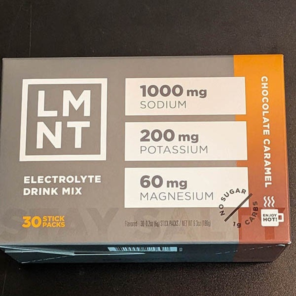 LMNT Salt Chocolate Caramel Electrolyte Drink Mix Sugar Free 30 Sticks Keto
